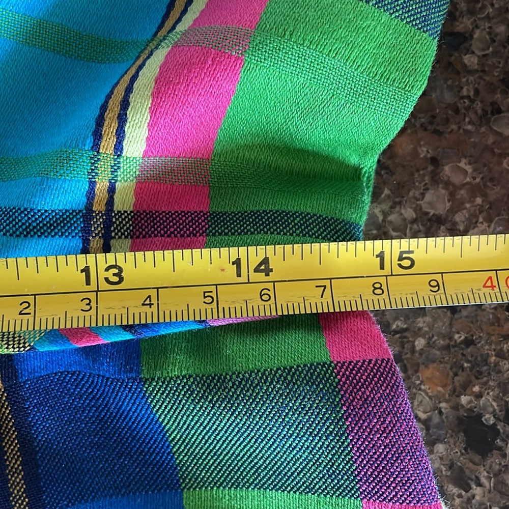 Vintage Plaid 1970’s Mod High Collar Puff Sleeve Long Dress Size Small - Picture 10 of 14